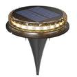 Lampa Solara Led Tip Spot Pentru Gradina, 8 Led-Uri, Material Abs Si Policarbonat, Baterie 1.2V, 600Mah, 12 X 13.5 Cm, Alb Cald - vivimall.ro