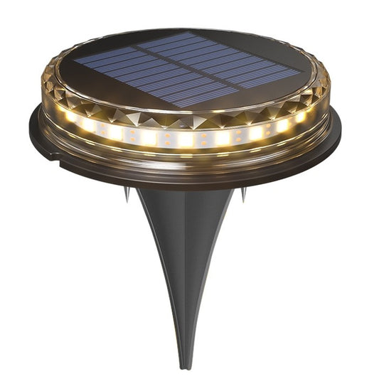 Lampa solara LED tip spot pentru gradina Vivimall, 8 LED-uri, material ABS si Policarbonat, baterie 1.2V, 600mah, 12 x 13.5 cm, alb cald