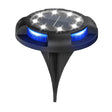 Lampa Solara Led Tip Spot Pentru Gradina, Cu 4 Leduri Laterale Multicolore Si 8 Leduri Principale Alb Rece, Ip65, Material Abs, Baterie 2V, 700 Mah, 11X13.5 Cm, Multicolor - vivimall.ro