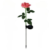 Lampa Solara Led Tip Trandafir Cu O Floare Pentru Gradina, Inaltime 75 Cm - vivimall.ro