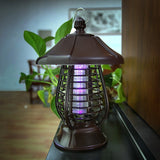 Lampa Solara Pentru Gradina, Anti-Insecte, Tantari, Muste, Uv, Led, Material Abs, Putere 5W, 1.2 V, Autonomie 8 Ore, 2 Moduri De Functionare, Ip65, Electric Shock 380 Volti, 30 X 19.5 Cm, Maro - vivimall.ro