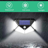 Lampa Solara Cu Senzor De Miscare, 100 Led-Uri, Ip.65 - vivimall.ro
