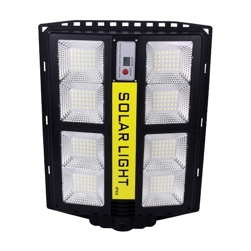 Lampa solara stradala Flippy, cu telecomanda, senzor de miscare si lumina, suport prindere, 720 LED-uri, IP65, ABS, 15AH, 500W, temperatura culoare 6500K, 44.5x34.7x6.6 cm, autonomie 10-12 ore, negru