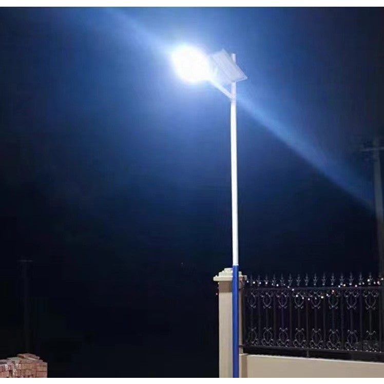 Lampa Solara Stradala, Pentru Curte Sau Strada, Cu Doua Grile, Finisaj Mat, Rezistent La Apa, Montare Prin Fixare, Senzor Lumina, Baterie De Litiu, Ip65, Lumina Rece, Putere 300W, Autonomie 10 Ore, 51.5 X 21 Cm, Gri - vivimall.ro