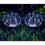 Lampa solara sub forma de artificii, 120 LED-uri, alb rece, Vivimall - vivimall.ro