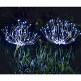 Lampa solara sub forma de artificii, 120 LED-uri, alb rece, Vivimall - vivimall.ro