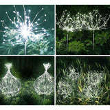 Lampa solara sub forma de artificii, 90 LED-uri, alb rece, Vivimall - vivimall.ro