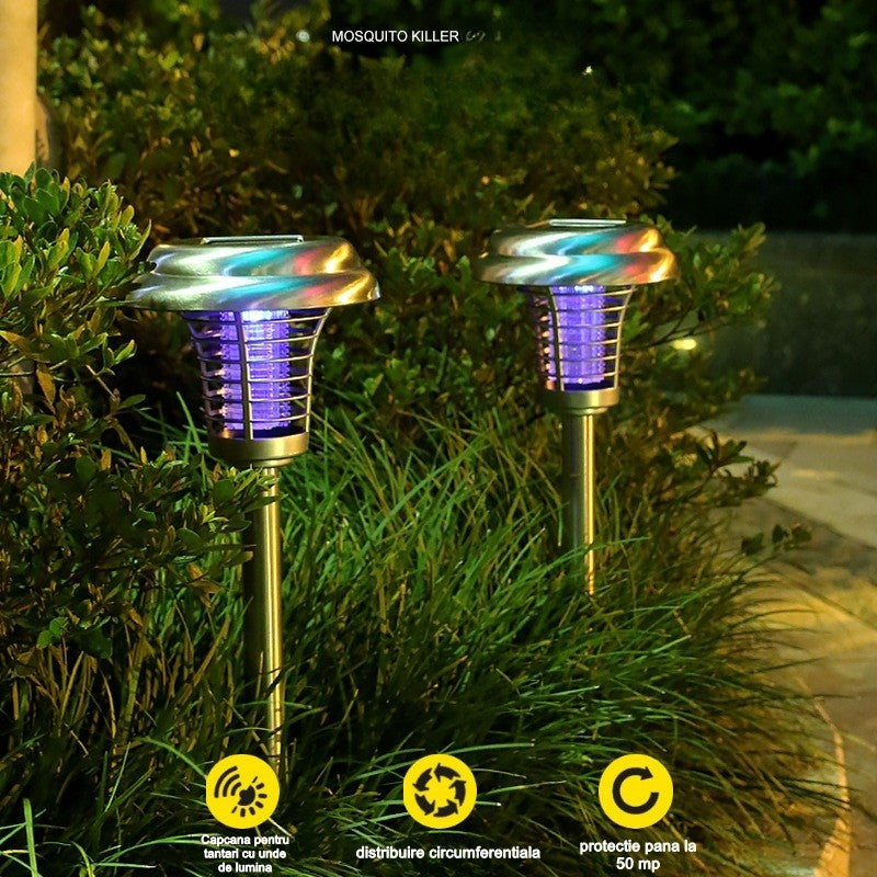 Lampa Solara Tip Torta, Anti-Insecte, Tantari, Uv, Led, 1.2V, Ip65, 1 Led, Material Abs, 48 X 14 Cm, Gri - vivimall.ro