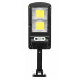 Lampa Stradala Solara, Cu Telecomanda, 36 Cm X 11.5 Cm, 108 Cob Led, 2592 Lumeni, 21.6 W - Echivalent 172 W Bec Incadescent, Ip65, Senzor De Miscare, Senzor De Lumina, 2 Grile, Alb Rece - vivimall.ro