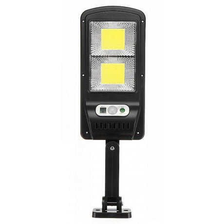 Lampa Stradala Solara, Cu Telecomanda, 36 Cm X 11.5 Cm, 108 Cob Led, 2592 Lumeni, 21.6 W - Echivalent 172 W Bec Incadescent, Ip65, Senzor De Miscare, Senzor De Lumina, 2 Grile, Alb Rece - vivimall.ro