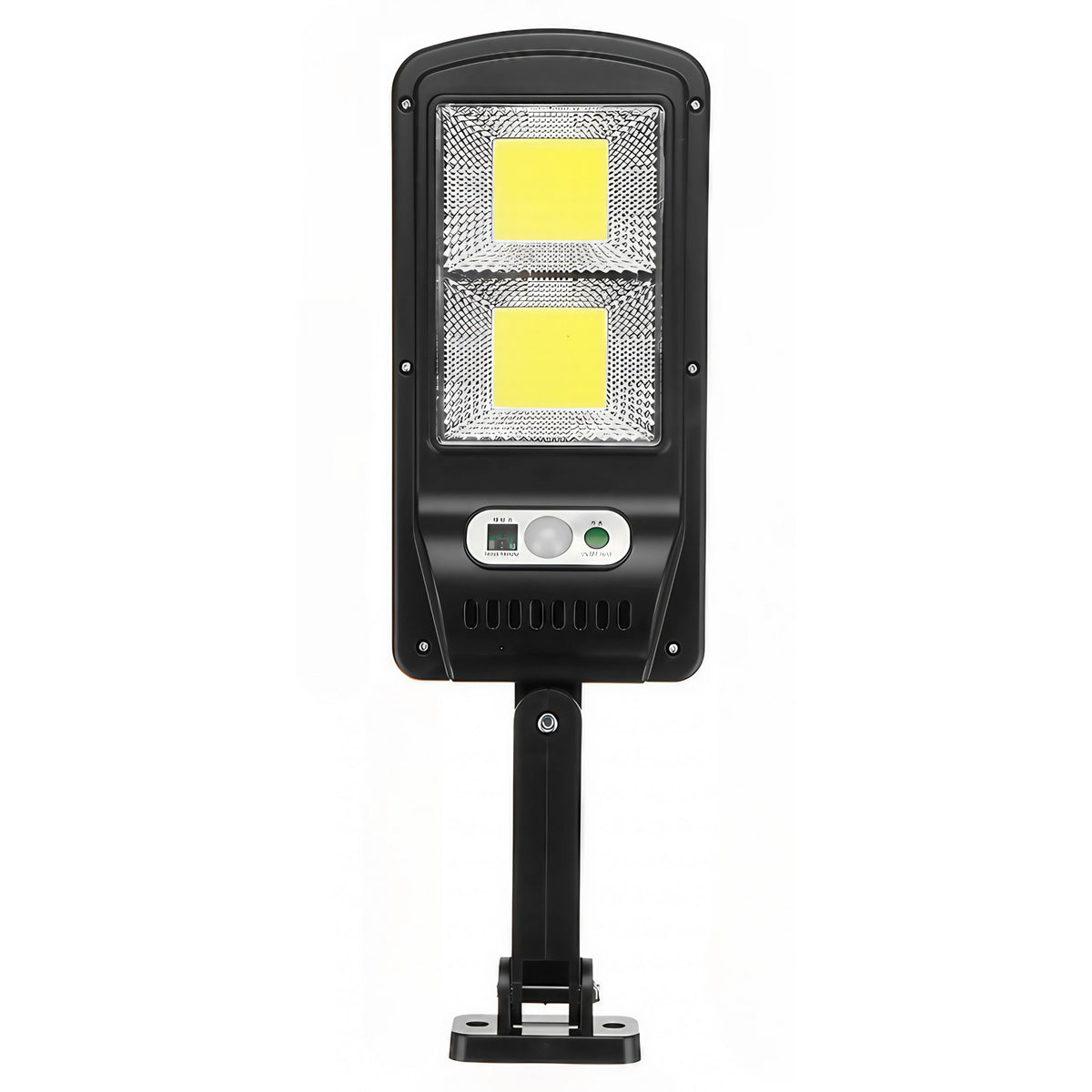 Lampă stradală solară Vivimall, cu telecomandă, 36 cm x 11.5 cm, 108 COB LED, 2592 Lumeni, 21.6 W - echivalent 172 W bec incadescent, IP65, Senzor de Miscare, Senzor de Lumina, 2 Grile, Alb Rece