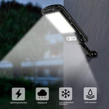 Lampa Solara De Exterior Led, 36 Cm X 11.5 Cm, 2400Lumeni 100 Cob Led 20 W - Echivalent 160 W Bec Incadescent, Ip65, Senzor De Miscare, Senzor De Lumina, 1 Grila, Alb Rece - vivimall.ro