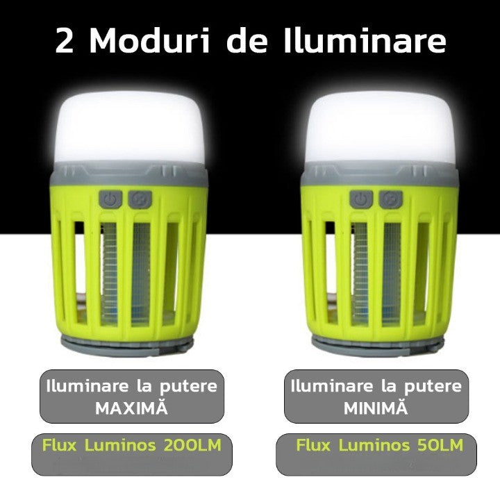 Lampa Uv Antiinsecte, Anti Muste, Anti Tantari, Conectare La Priza Prin Usb, Portabil, 3.7 V, 200 Lumeni, 8.5 X 13.3 Cm, Verde - vivimall.ro
