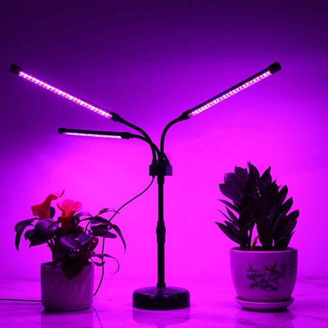 Lampa Uv Pentru Cresterea Plantelor, Alimentare Cu Usb, 15W, 3 Capete, 72 Led-Uri, 9 Nivele Lumina, Timer, Inaltime Ajustabila Pana La 65 Cm Lumina - vivimall.ro