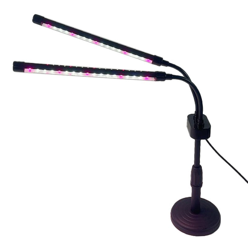 Lampa Uv Pentru Cresterea Plantelor, Conectare La Retea, 10W, 2 Capete, 36 Led-Uri, Ajustabila Pana La 60 Cm, Lumina Mov - vivimall.ro