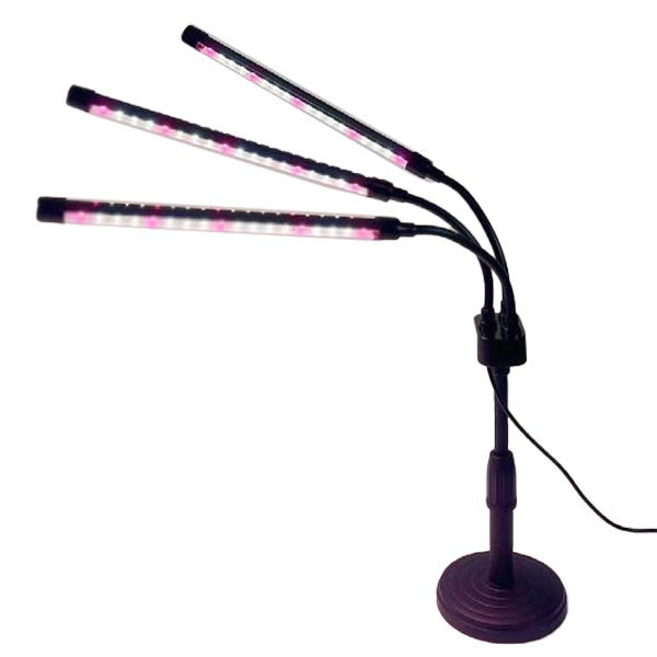 Lampa Uv Pentru Cresterea Plantelor, Conectare La Retea, 15W, 3 Capete, 54 Led-Uri, Ajustabila Pana La 66.5 Cm, Lumina Movâ- - vivimall.ro