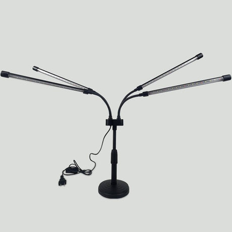 Lampa Uv Pentru Cresterea Plantelor, Conectare La Retea, 20W, 4 Capete, 72 Led-Uri, Ajustabila Pana La 66.5 Cm, Lumina Movâ- - vivimall.ro
