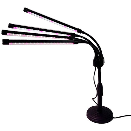 Lampa Uv Pentru Cresterea Plantelor, Conectare La Retea, 20W, 4 Capete, 72 Led-Uri, Ajustabila Pana La 66.5 Cm, Lumina Movâ- - vivimall.ro