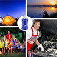 Lanterna Pliabila De Camping Magic Cool Cu Lampa Disc Si Usb Lanterna, Felinar, Acumulator 1200 Mah, Reincarcabila, 6 Led + 1 W + 3C Culori, Albastru - vivimall.ro
