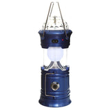 Lanterna Pliabila De Camping Magic Cool Cu Lampa Disc Si Usb Lanterna, Felinar, Acumulator 1200 Mah, Reincarcabila, 6 Led + 1 W + 3C Culori, Albastru - vivimall.ro
