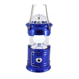 Lanterna Pliabila De Camping Magic Cool Cu Lampa Disc Si Usb Lanterna, Felinar, Acumulator 1200 Mah, Reincarcabila, 6 Led + 1 W + 3C Culori, Albastru - vivimall.ro