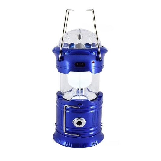Lanternă pliabilă de camping Magic cool cu lampă disc și USB Flippy, Lanterna, Felinar, Acumulator 1200 mAh, reincarcabila, 6 LED + 1 W + 3C culori, Albastru