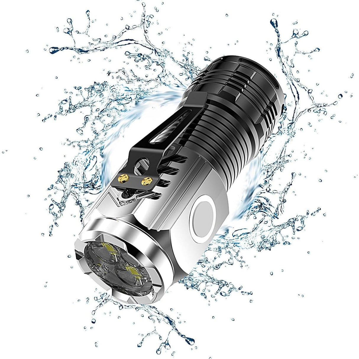 Lanterna Cu 3 Nuclee Led, Incarcare Usb, Autonomie 4-20H, Raza Maxima 100-200 M, 5W, Suport De Agatat, Fund Magnetic,