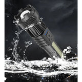 Lanterna LED Telescopica, Vivimall, Incarcare USB, Raza 200 m, 100W, 2 Surse de Lumina, 1200 mAh, Model P50, 16 x 3.8 x 3 cm, Negru - vivimall.ro