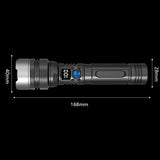 Lanterna LED Lumina Alba, Flippy, Lanterna cu Zoom Telescopic, Baterie externa, din Aluminiu + ABS, 1800 mAh, 17 x 4 x 3 cm, Negru