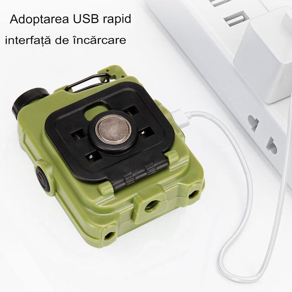 Lanterna Mini De Buzunar Tip Breloc, Incarcare Prin Usb Type C, Multifunctionala, Pentru Exterior, Camping, Alpinism, Ciclism, Mini Lanterna Elvis, Lumina Puternica, Culoare