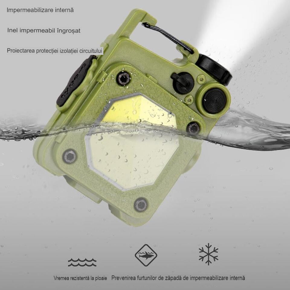 Lanterna Mini De Buzunar Tip Breloc, Incarcare Prin Usb Type C, Multifunctionala, Pentru Exterior, Camping, Alpinism, Ciclism, Mini Lanterna Elvis, Lumina Puternica, Culoare