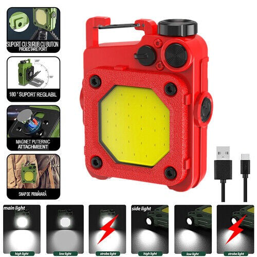 Lanterna Mini De Buzunar Tip Breloc, Incarcare Prin Usb Type C, Multifunctionala, Pentru Exterior, Camping, Alpinism, Ciclism, Mini Lanterna Elvis, Lumina Puternica, Culoare