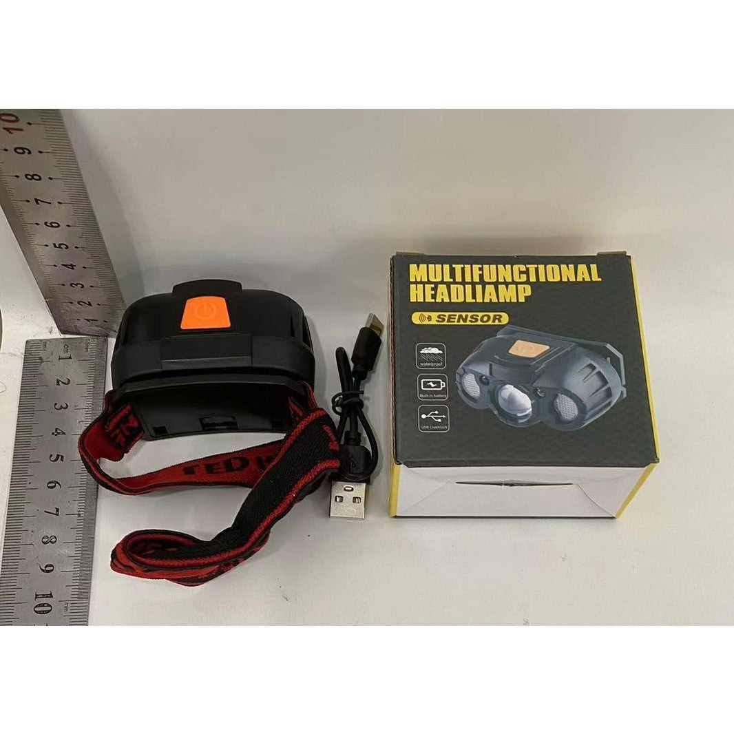 Lanterna Led De Cap, Cu Suport Inclus, Incarcare Usb Tip C, Raza 100-200M, 5W, 6 Trepte De Lumina, 400 Mah - vivimall.ro