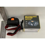 Lanterna Led De Cap, Cu Suport Inclus, Incarcare Usb Tip C, Raza 100-200M, 5W, 6 Trepte De Lumina, 400 Mah - vivimall.ro