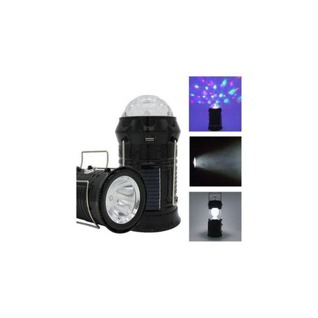 Lanternă pliabilă de camping Magic cool cu lampă disc și USB Vivimall, Lanterna, Felinar, 6 LED + 1 W + 3C culori, Negru - vivimall.ro