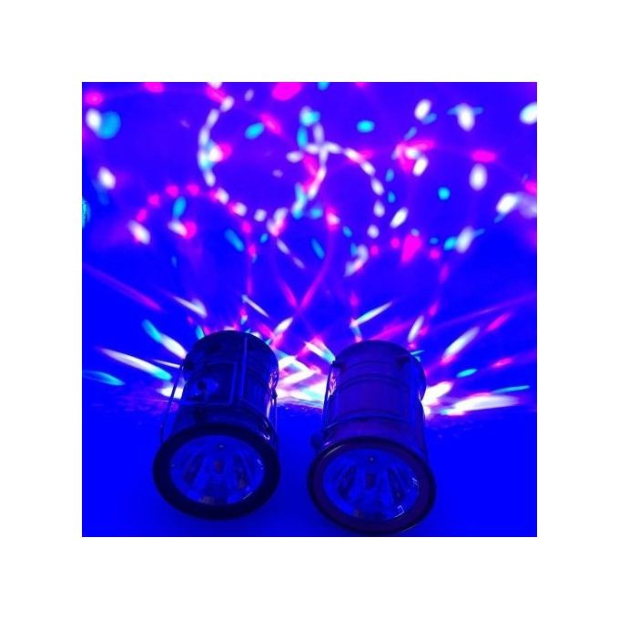 Lanterna Pliabila De Camping Magic Cool Cu Lampa Disc Si Usb Lanterna, Felinar, 6 Led + 1 W + 3C Culori, Negru - vivimall.ro