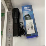 Lanterna Power Bank LED, Vivimall, Incarcare USB, Raza 300m, 5W, Model T9 Telescopic 14.7 -15.7 cm, Functie Zoom si Incarcare Telefon, Negru - vivimall.ro