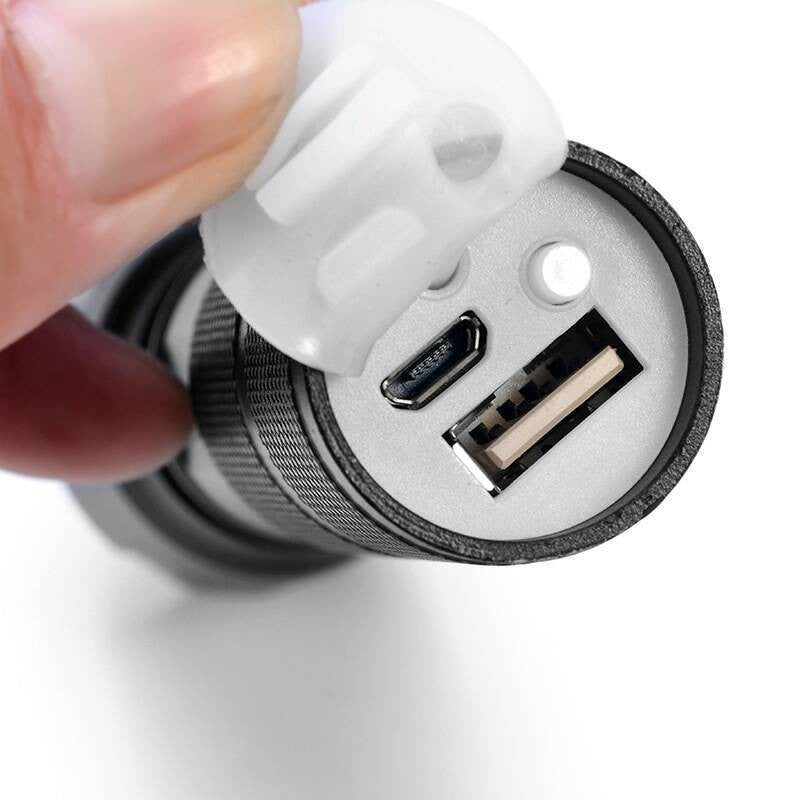 Lanterna Power Bank Led, Incarcare Usb, Raza 300M, 5W, Functie Zoom Si Incarcare Telefon - vivimall.ro