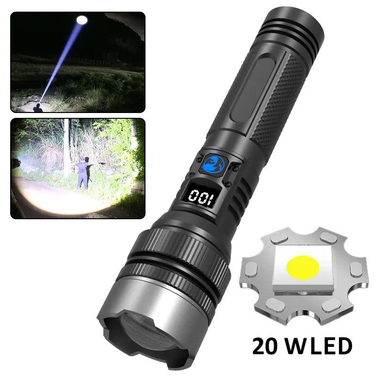 Lanterna Power Bank Led, Incarcare Usb, Raza 200M, 10W, Functie Zoom Si Incarcare Telefon, 1800 Mah - vivimall.ro