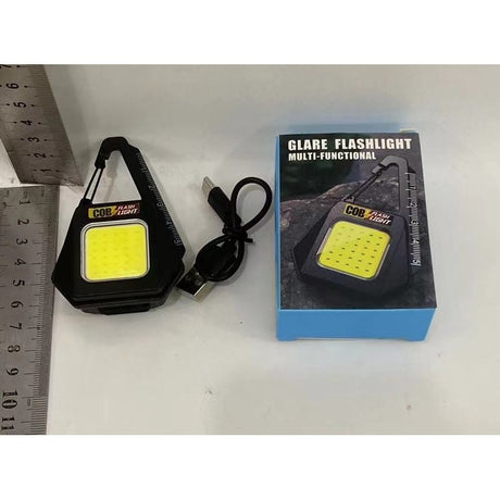 Lanterna Tip Breloc, Vivimall, Impermeabila, Incarcare USB-C, COB, 8 x 5.3 cm, 500 mAh, 5W, Negru Galben - vivimall.ro