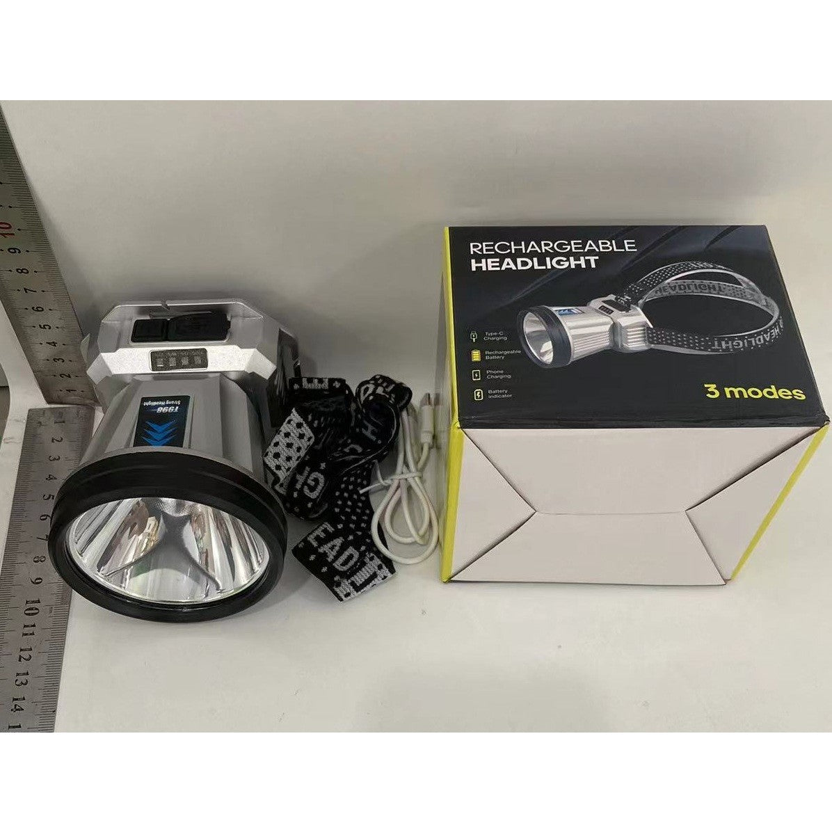 Lanterna Power Bank Led, Cu Suport Pentru Cap, Incarcare Usb, Raza 100-200M, 5W, 3 Trepte De Lumina, Afisaj Baterie - vivimall.ro