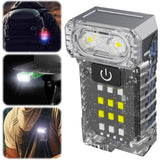 Lanterna UV LED Portabila, Vivimall, Incarcare USB Tip C, Raza 50 m, 5W, 3 Culori de Lumina, 1200 mAh, 8 x 2 x 4.2 cm, Transparent Fluorescent - vivimall.ro