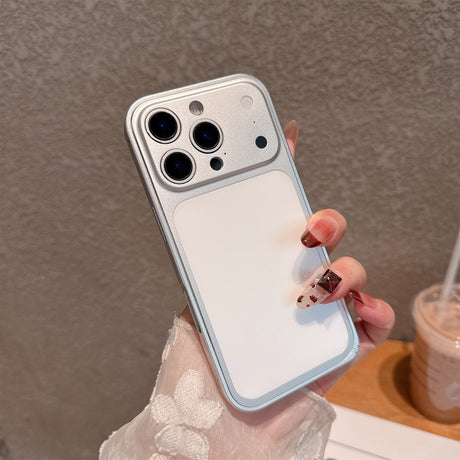Carcasă iPhone 14 Pro Max Unibody mat argintiu, vedere frontală – protecție completă capac spate