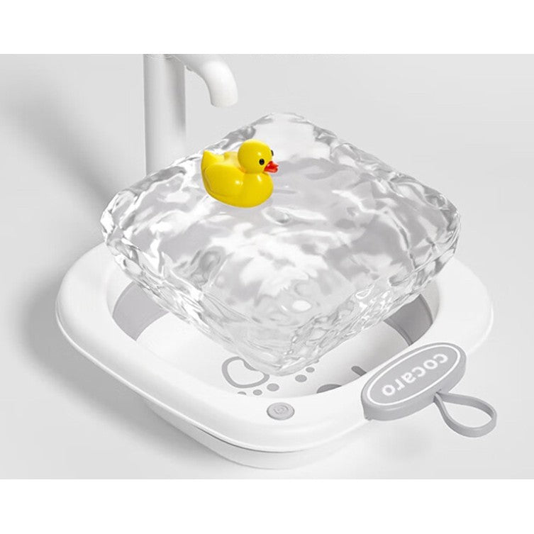 Lavoar Pliabil, Vivimall, pentru Copii 1-8 Ani, 28.5x28.5x10 cm, din PE+PP, 3.5l, Model Picioare, Gri - vivimall.ro