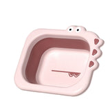 Lavoar Pliabil, Vivimall, pentru Copii, din PP/TPE, Portabil, Model Crocodil, 30x24.5x9 cm, Roz - vivimall.ro