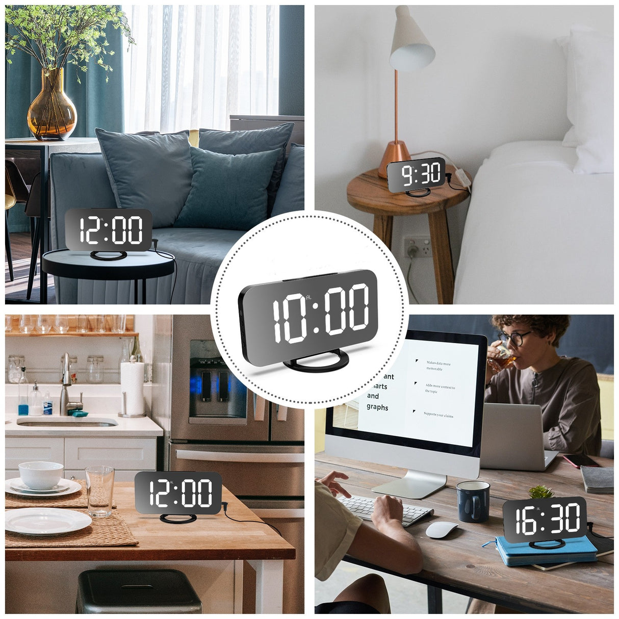 Ceas Digital LED Oglindă | TimeLux - vivimall.ro