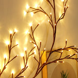 Instalatie Craciun Tip Creanga 144 Led-Uri, Conectare La Retea, 8 Jocuri De Lumini, Telecomanda, 2.5 M, Prelungitor 2 M, 3V, 1.5V, Fir, Alb Cald - vivimall.ro