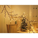 Instalatie Craciun tip Creanga Vivimall, 144 LED-uri, Conectare USB, 8 Jocuri de Lumini, Telecomanda, 2.5 m, Prelungitor 2 m, 3V, Fir Negru, Alb Cald - vivimall.ro