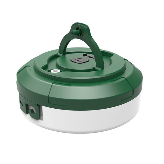 Lumină de camping LED încărcare USB, Flippy, șir colorat, pentru aer liber, cort, Distanta 10 metri, 1800mAH, 10.5x4.3 cm, Alb Verde