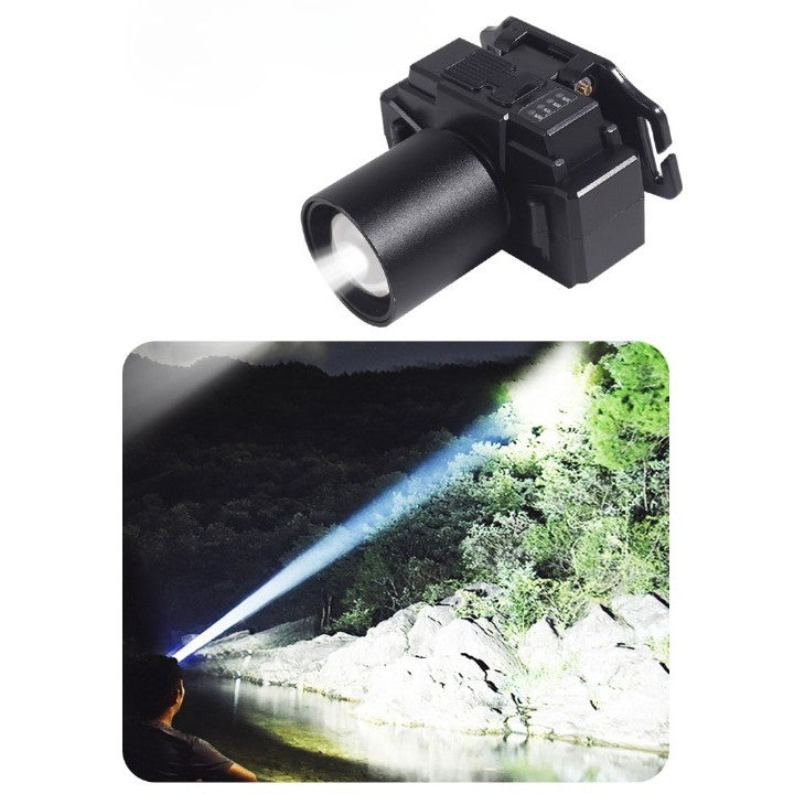 Lanterna Led De Montat Pe Cap, Cu Raza Lunga De Zoom, Far Telescopic, Reglabil, Rezistent La Apa, Pentru Pescuit In Aer Liber, Camping, Lumina Puternica, Lanterna
